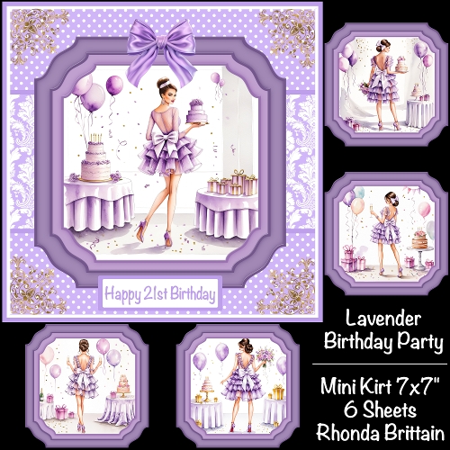 Lavender Birthday Party Mini Kit 7x7