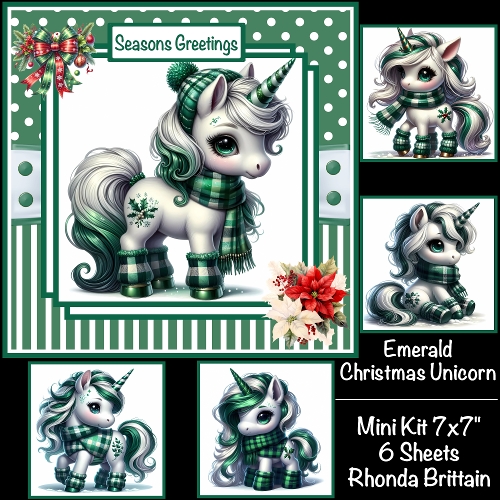 cup1396111_40 - Emerald Christmas Unicorn Mini Kit 7x7