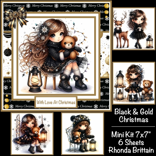 Black & Gold Christmas Mini Kit 7x7