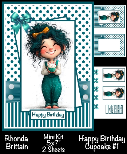 Happy Birthday Cupcake #1 Mini Kit 5x7