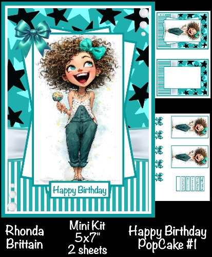 Happy Birthday PopCake #1 Mini Kit 5x7