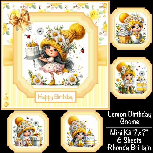 Lemon Birthday Gnome Mini Kit 7x7