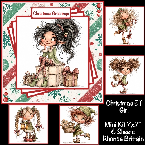 Christmas Elf Girl Mini Kit 7x7