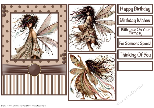 Quirky Boho Fairy Card Front 5x7
