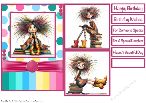 Quirky Book Lover Card Front 5x7