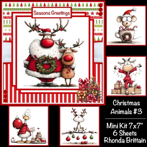 Christmas Animals #3 Mini Kit 7x7