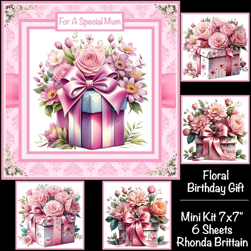 cup1398297_40 - Floral Birthday Gift Mini Kit 7x7