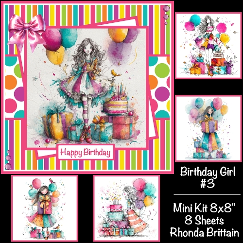 Birthday Girl #3 Mini Kit 8x8 CUSTOMER REQUEST