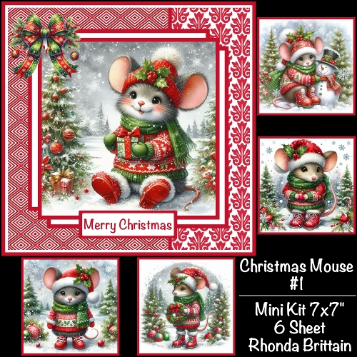 Christmas Mouse #1 Mini Kit 7x7