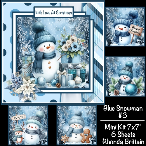 Blue Snowman #3 Mini Kit 7x7