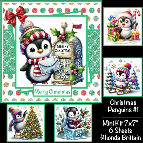 Christmas Penguins #1 Mini Kit 7x7