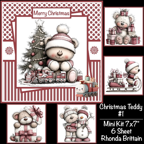 Christmas Teddy #1 Mini Kit 7x7