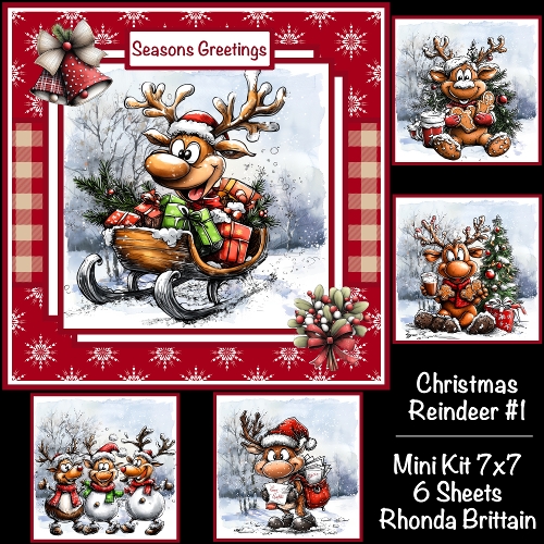 Christmas Reindeer #1 Mini Kit 7x7