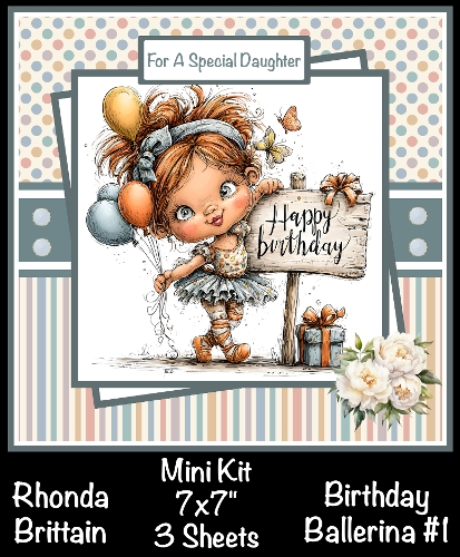 Birthday Ballerina #1 Mini Kit 7x7
