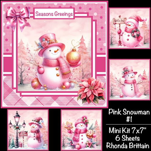 Pink Snowman #1 Mini Kit 7x7