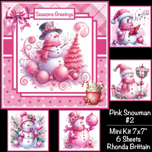 Pink Snowman #2 Mini Kit 7x7