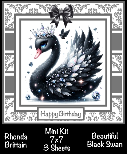 Beautiful Black Swan Mini Kit 7x7