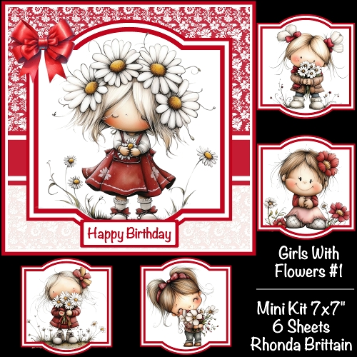cup1403994_40 - Girl With Flowers #1 Mini Kit 7x7