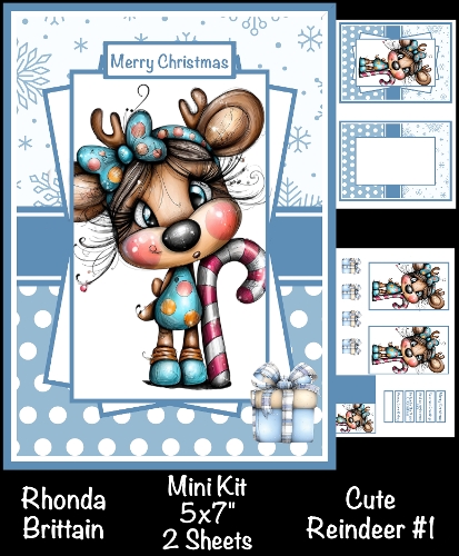 Cute Reindeer #1 Mini Kit 5x7