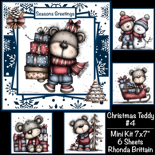 Christmas Teddy #4 Mini Kit 7x7
