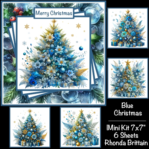Blue Christmas Mini Kit 7x7