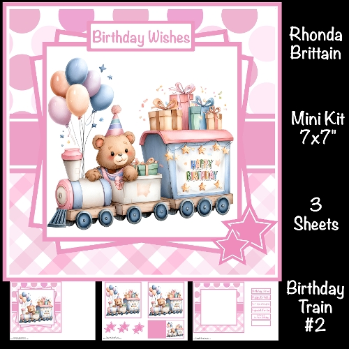 Birthday Train #2 Mini Kit 7x7
