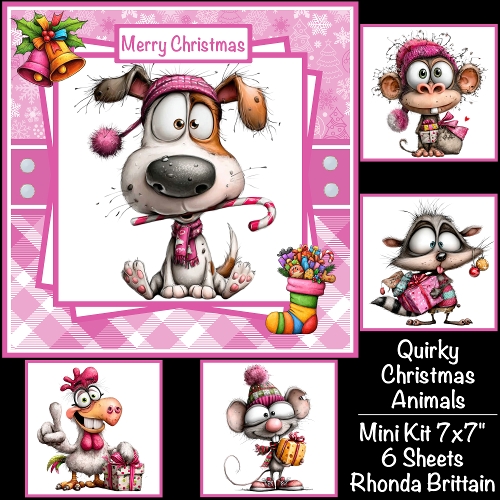Quirky Christmas Animals Mini kit 7x7