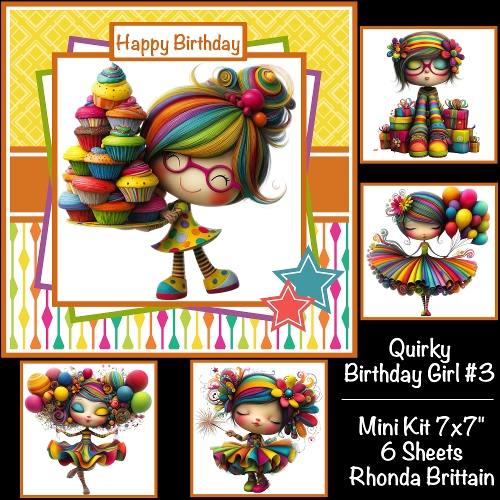 Quirky Birthday Girl #3 Mini Kit 7x7