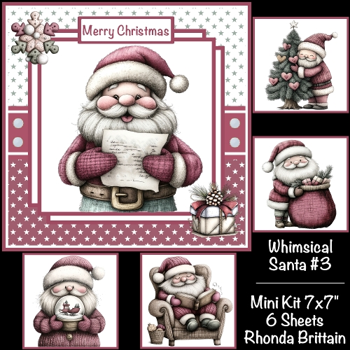 Whimsical Santa #3 Mini Kit 7x7
