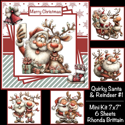 cup1409440_40 - Quirky Santa & Reindeer #1 Mini Kit 7x7