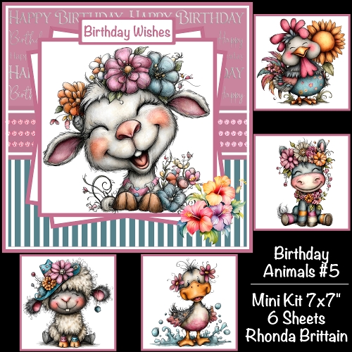 Birthday Animals #5 Mini Kit 7x7 (5)