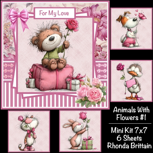 Animals With Flowers #1 Mini Kit 7x7 (5)