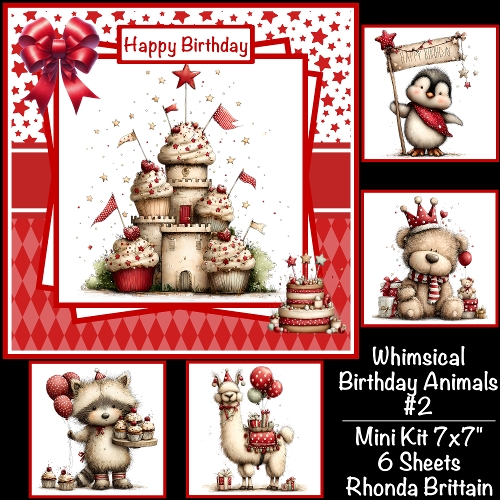 Whimsical Birthday Animals #2 Mini Kit 7x7 (5)