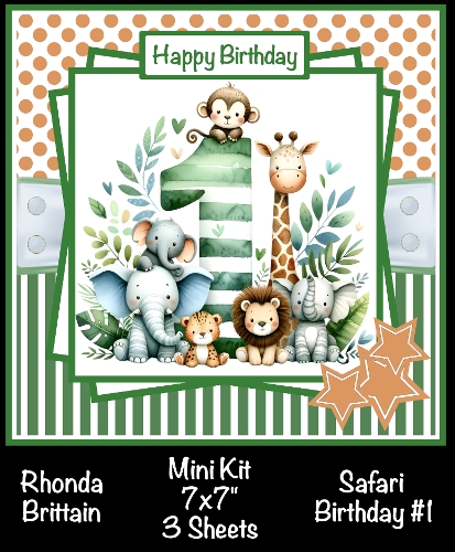 Safari Birthday #1 Mini Kit 7x7 (3)