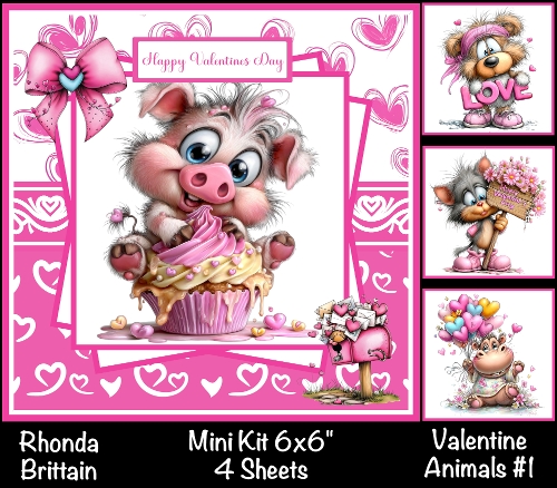 Valentine Animals #1 Mini Kit 6x6 (4)