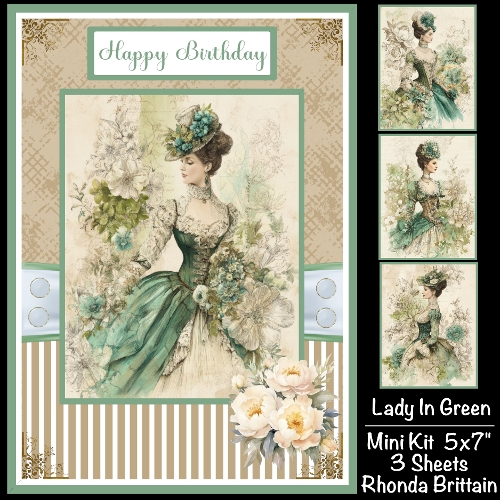 Lady In Green Mini Kit 5x7