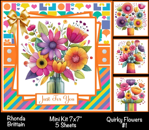 Quirky Flowers #1 Mini Kit 7x7 (4) *Customer Request*