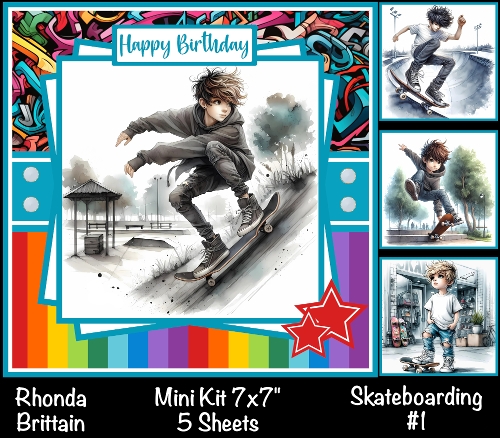 Skateboarding #1 Mini Kit 7x7 (4) *Customer Request*