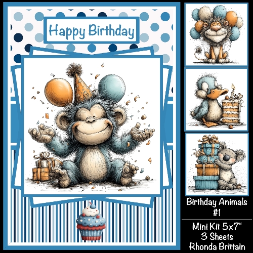 Birthday Animals #1 Mini Kit 5x7 (3)*