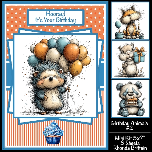 Birthday Animals #2 Mini Kit 5x7 (3)*