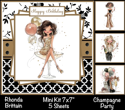 Champagne Party Mini Kit 7x7 (4) *Customer Request*