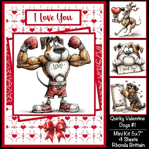 Quirky Valentine Dogs #1 Mini Kit 5x7 (4)