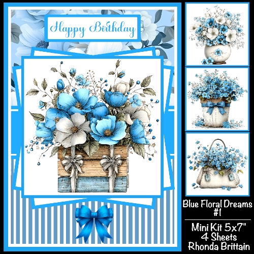 Blue Floral Dreams #1 Mini Kit 5x7 (4)