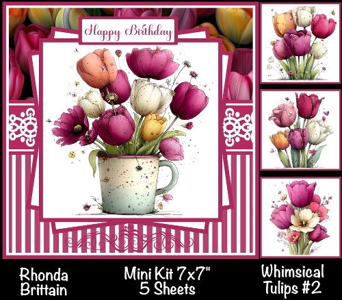 Whimsical Tulips #2 Mini Kit 7x7 (4) * Customer Request*
