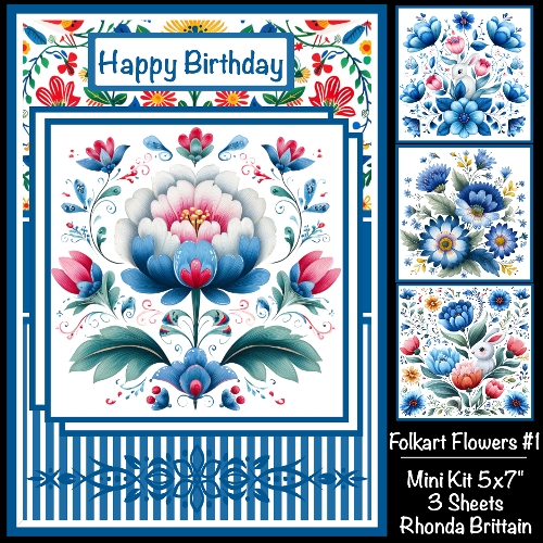 Folkart Flowers #1 Mini Kit 5x7 (3)