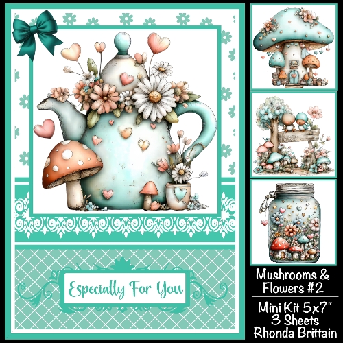 Mushrooms & Flowers #2 Mini Kit 5x7 (3) 