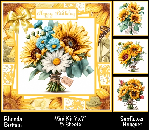 Sunflower Bouquet Mini Kit 7x7 (4) *Customer Request*