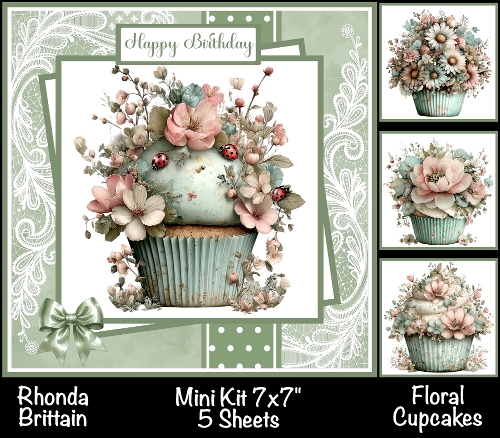 cup1429602_40 - Floral Cupcakes Mini Kit 7x7 (4) *Customer Request*