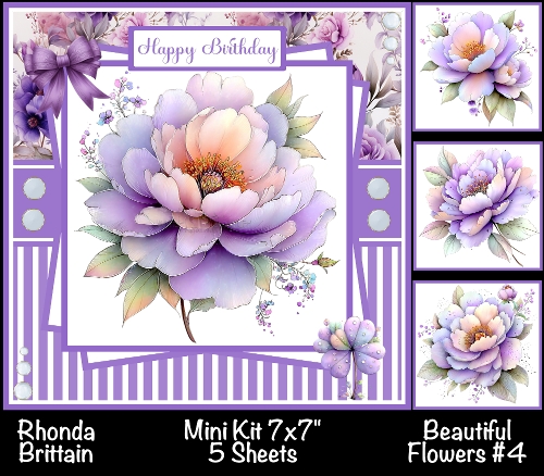 Beautiful Flowers #4 Mini Kit 7x7 (4) *Customer Request*