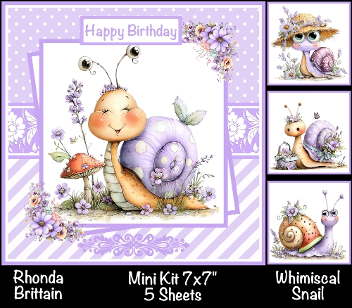 Whimsical Snail Mini Kit 7x7 (3) *Customer Request*